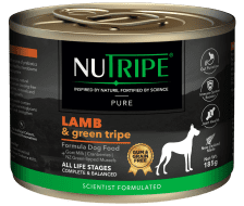 NUTRIPE PURE Lamb & Green Tripe Dog Food - Gum Free 