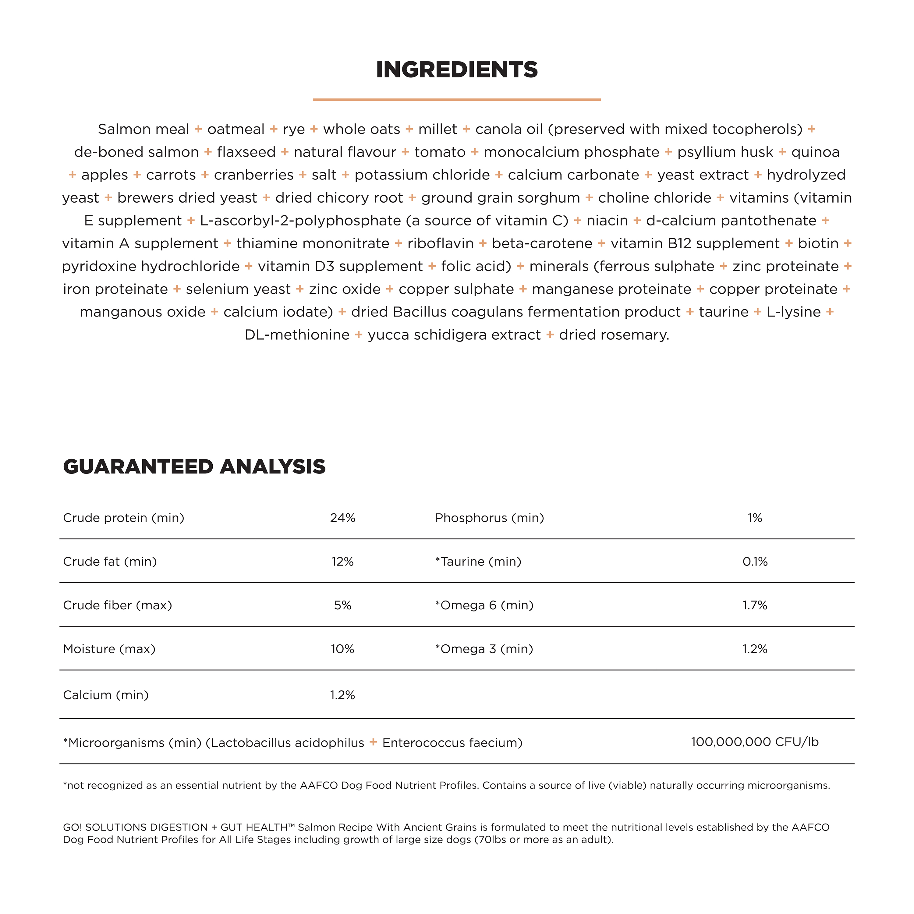 GO! SOLUTIONS Digestion + Gut Health Salmon Recipe with Ancient Grains for dogs | 1.6kg