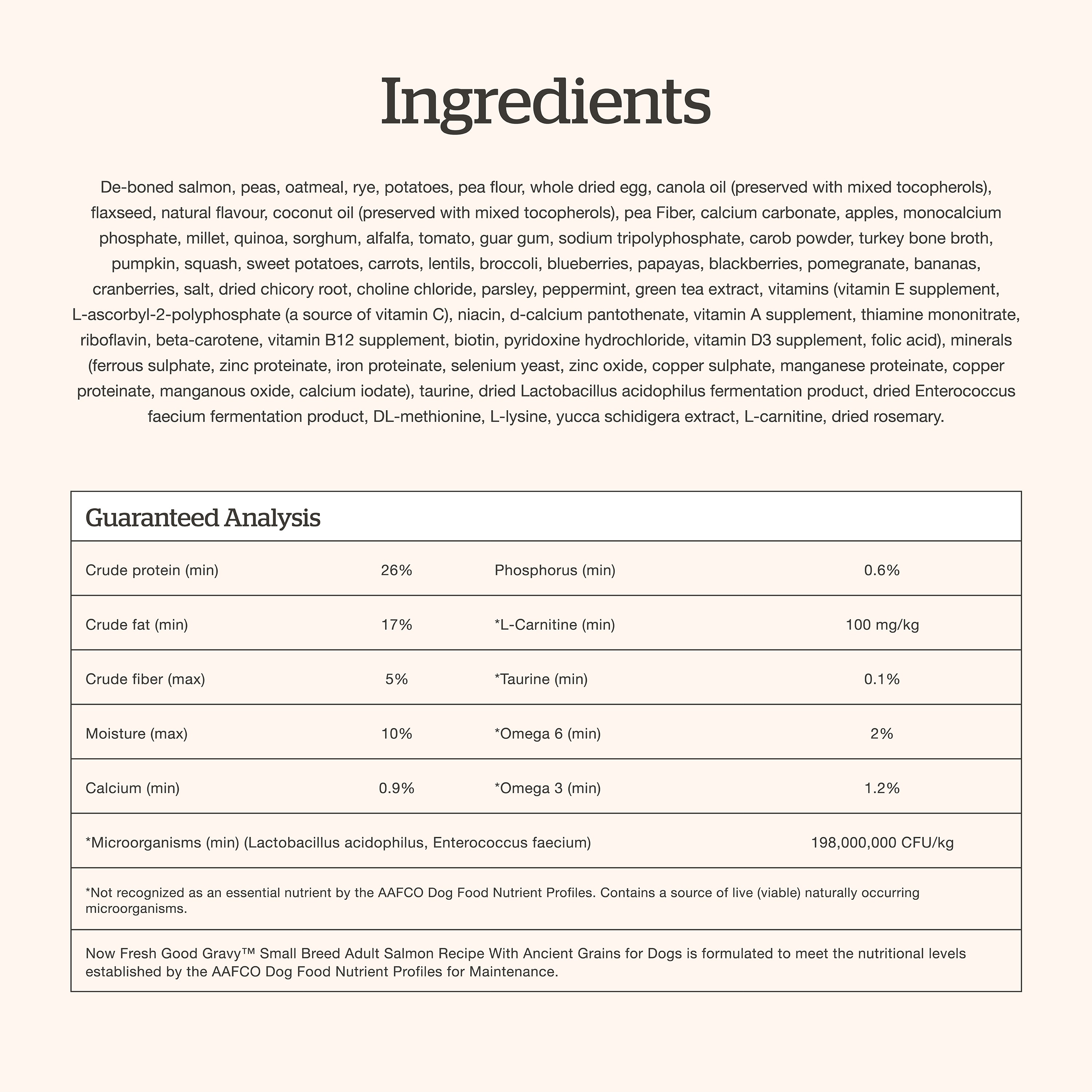 NOW FRESH Good Gravy Small Breed Adult Salmon Recipe with Ancient Grains for dogs | 5.4kg