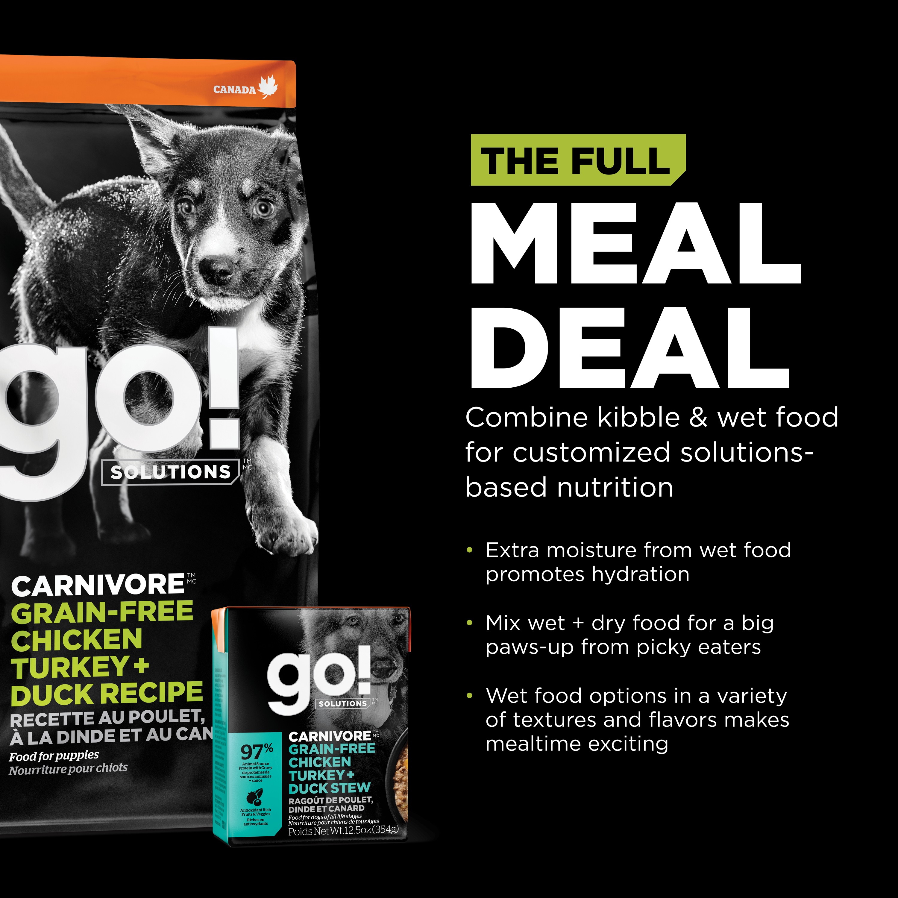 GO! SOLUTIONS CARNIVORE GF Chicken, Turkey + Duck Puppy Recipe | 5.44kg