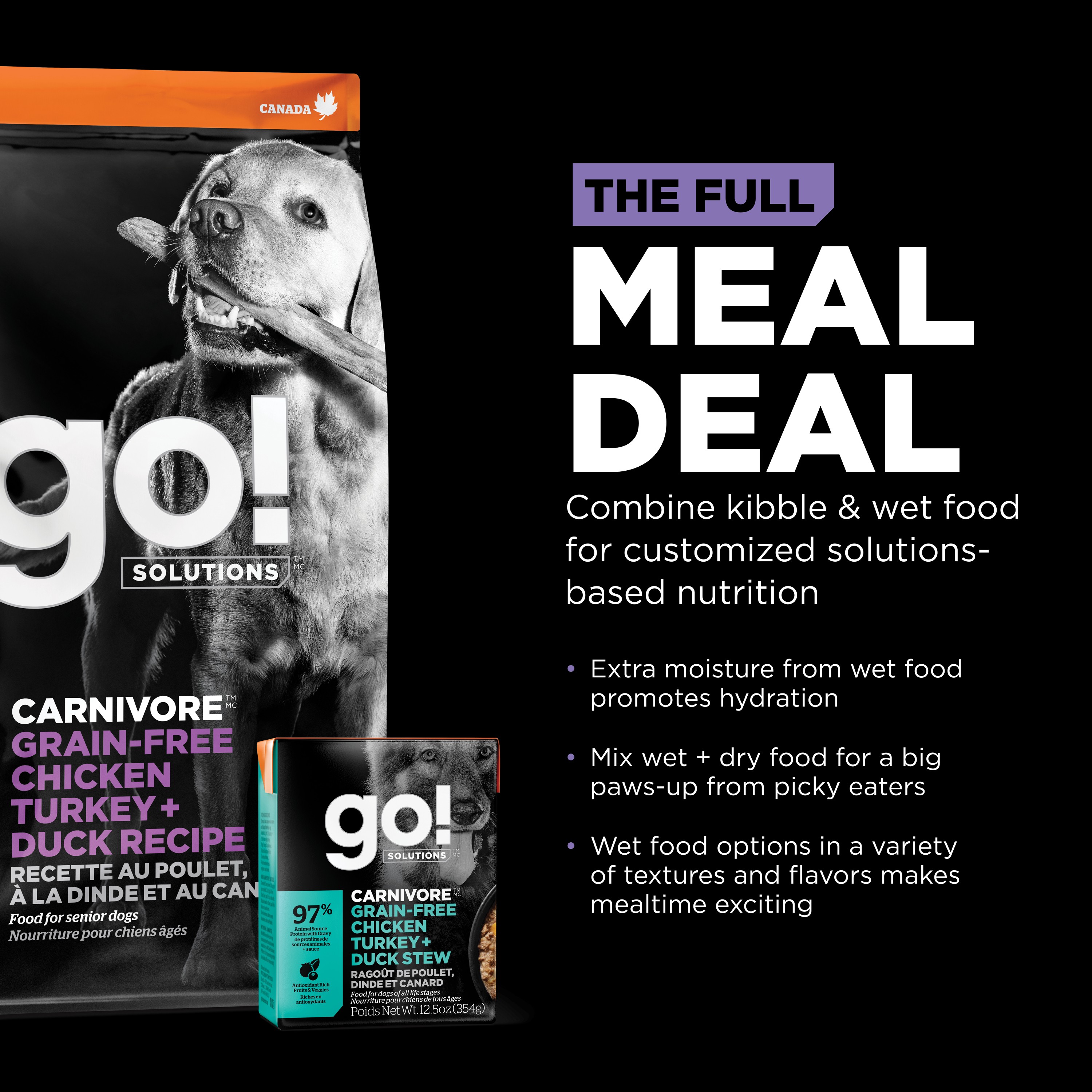 GO! SOLUTIONS CARNIVORE GF Chicken, Turkey + Duck Senior Recipe | 5.44kg
