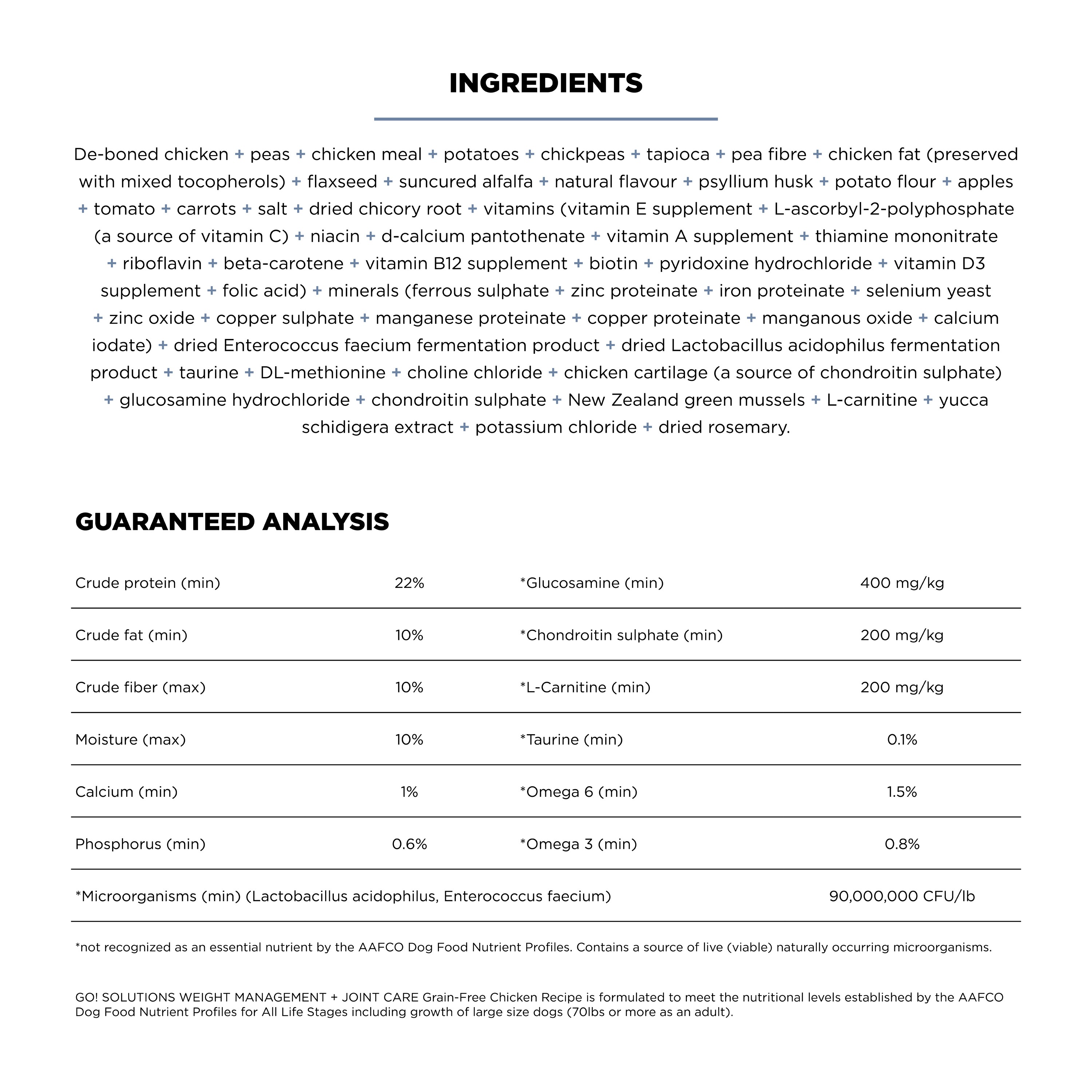 GO! SOLUTIONS Weight Management & Joint Care Chicken Recipe for dogs | 5.4kg