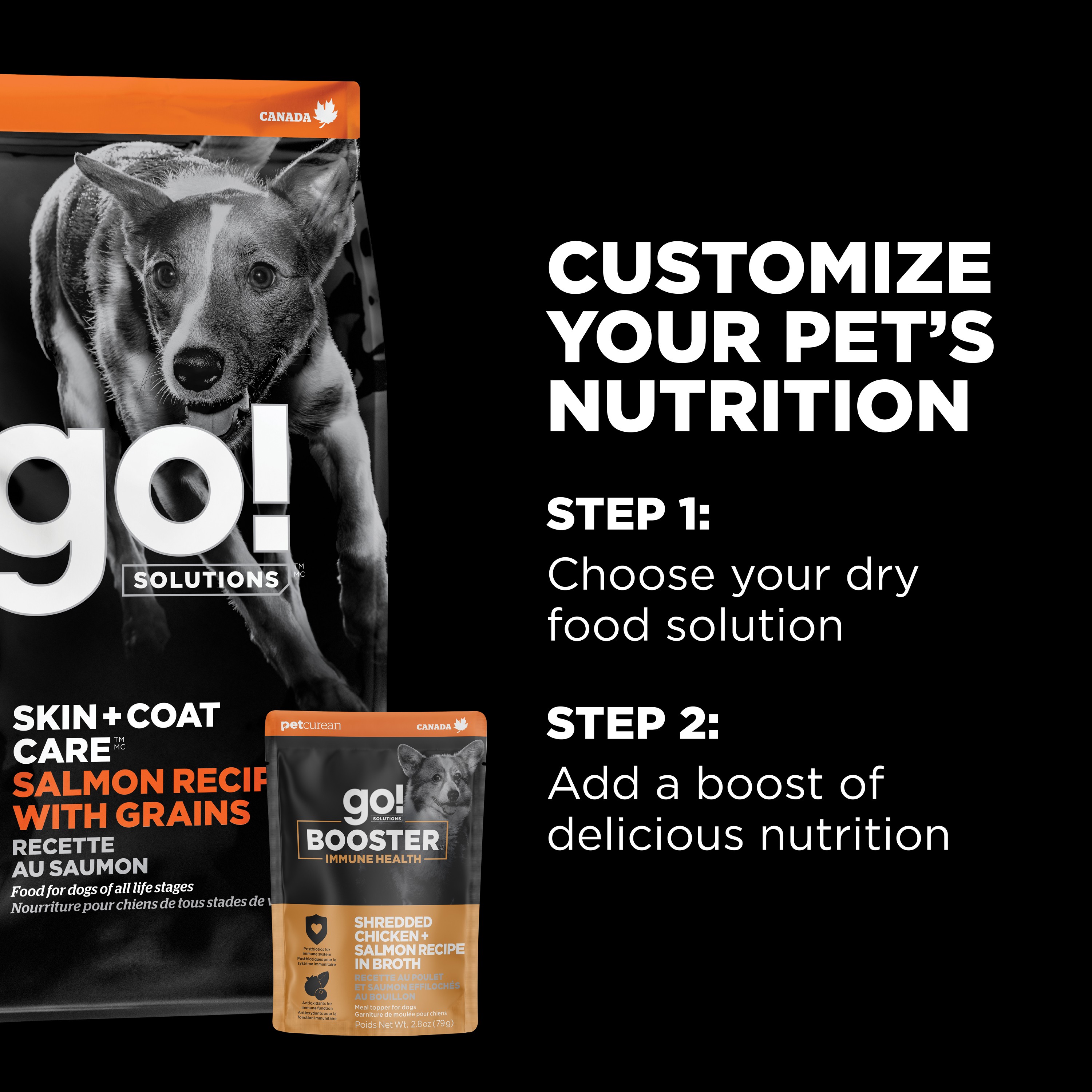 *NEW*  GO! SOLUTIONS Booster Immune Health Shredded Chicken + Salmon Recipe | 24/79g
