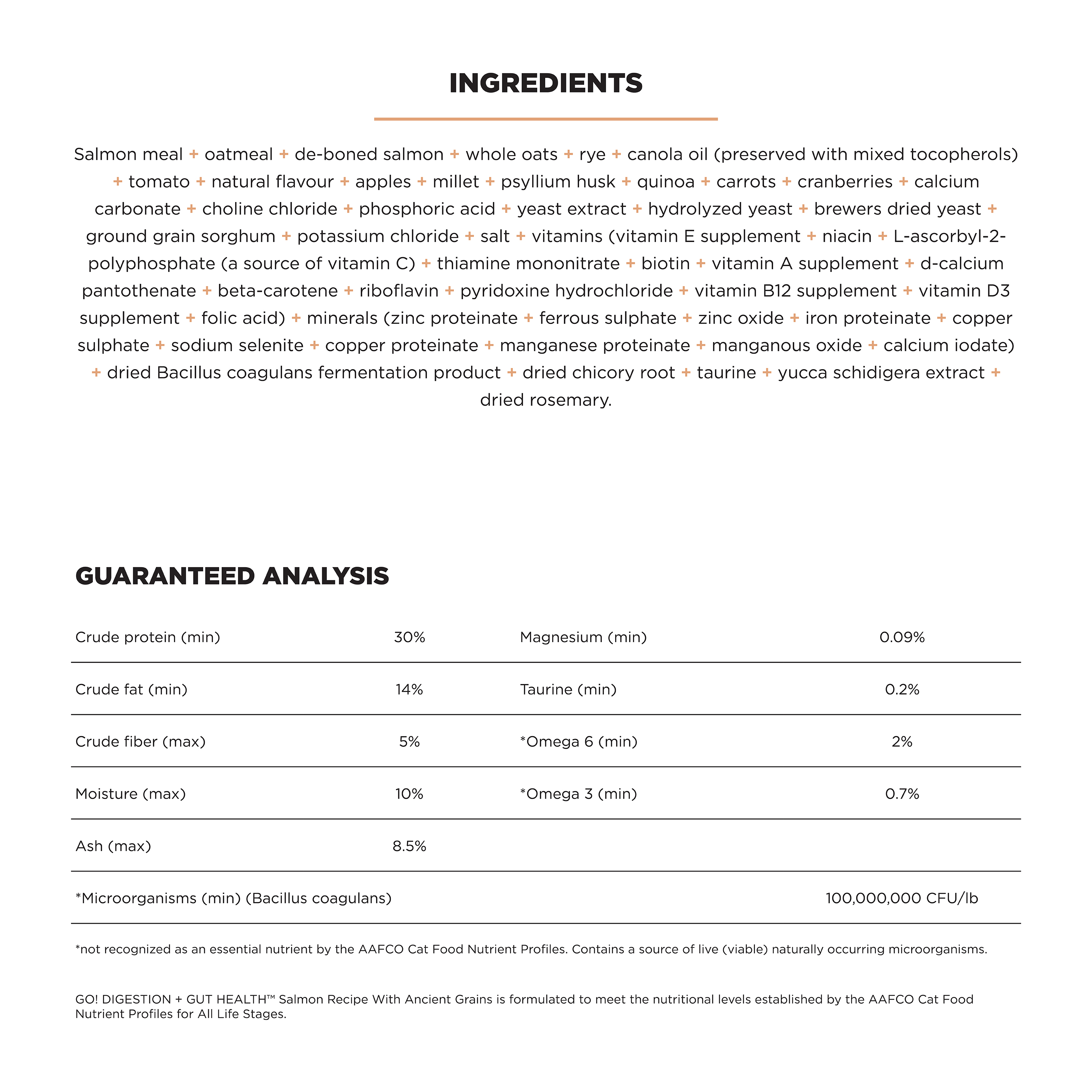 GO! SOLUTIONS Digestion + Gut Health Salmon Recipe with Ancient Grains for cats | 2.72kg