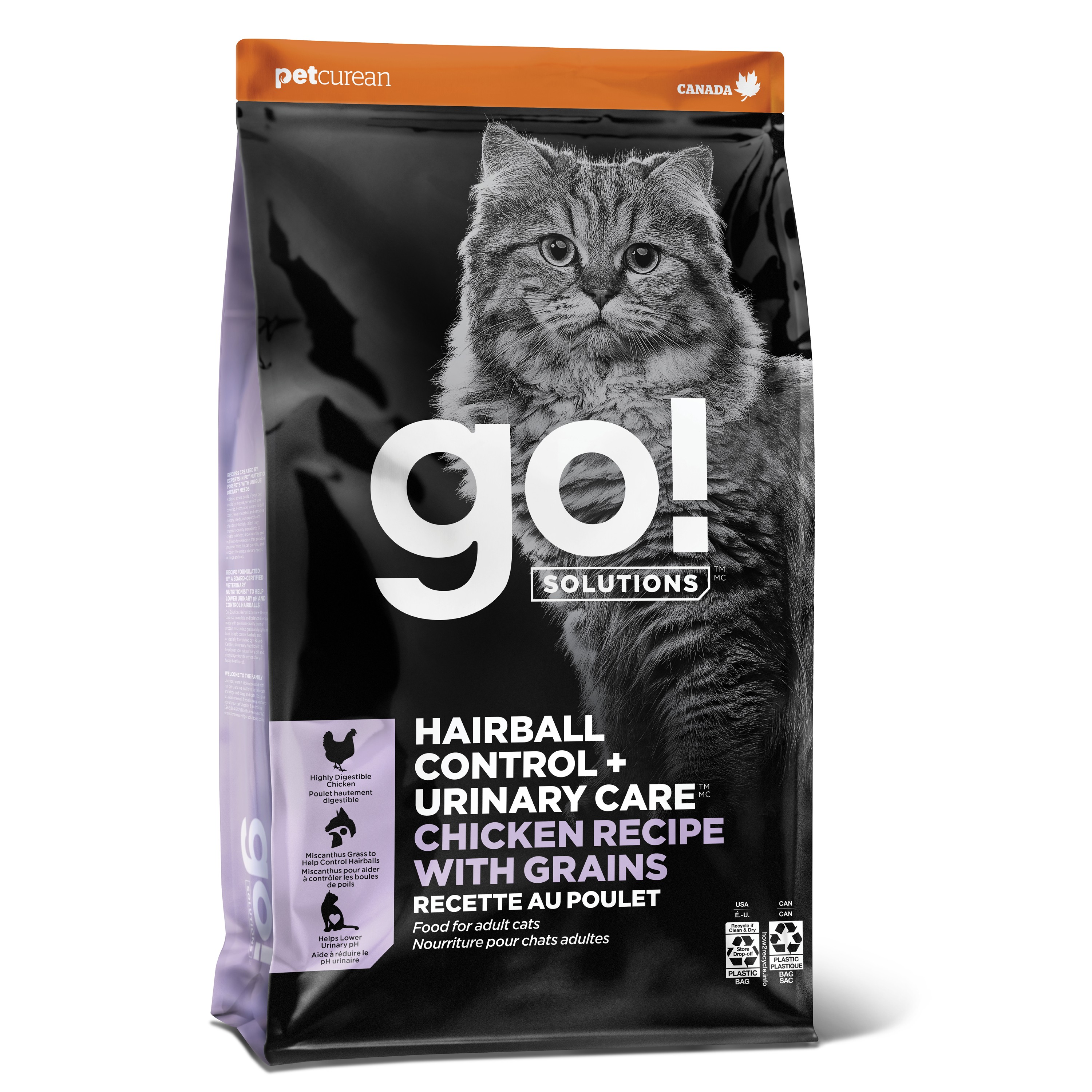 GO! SOLUTIONS Hairball Control + Urinary Care Chicken With Grains Recipe 