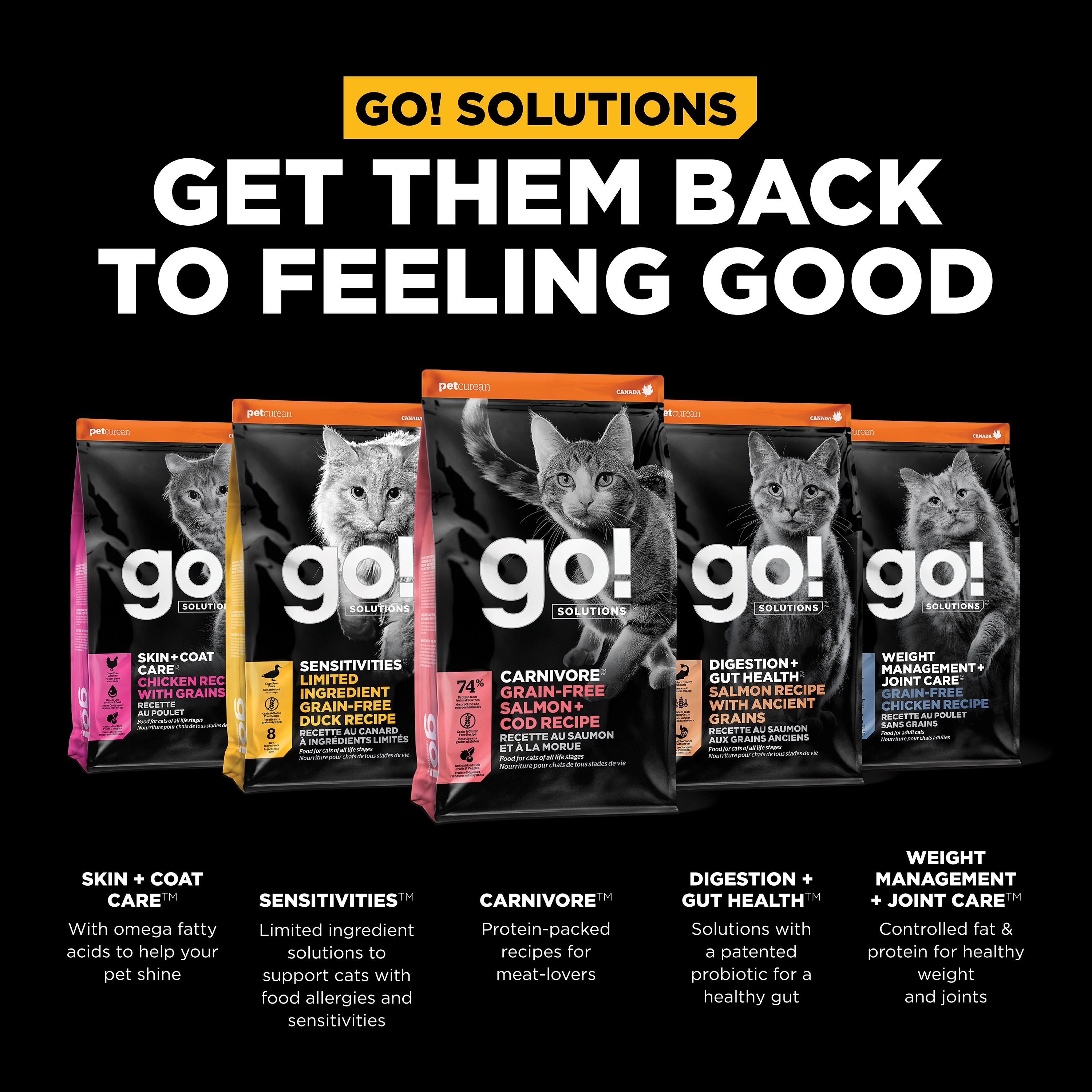 GO! SOLUTIONS Hairball Control + Urinary Care Chicken With Grains Recipe | 5.4kg