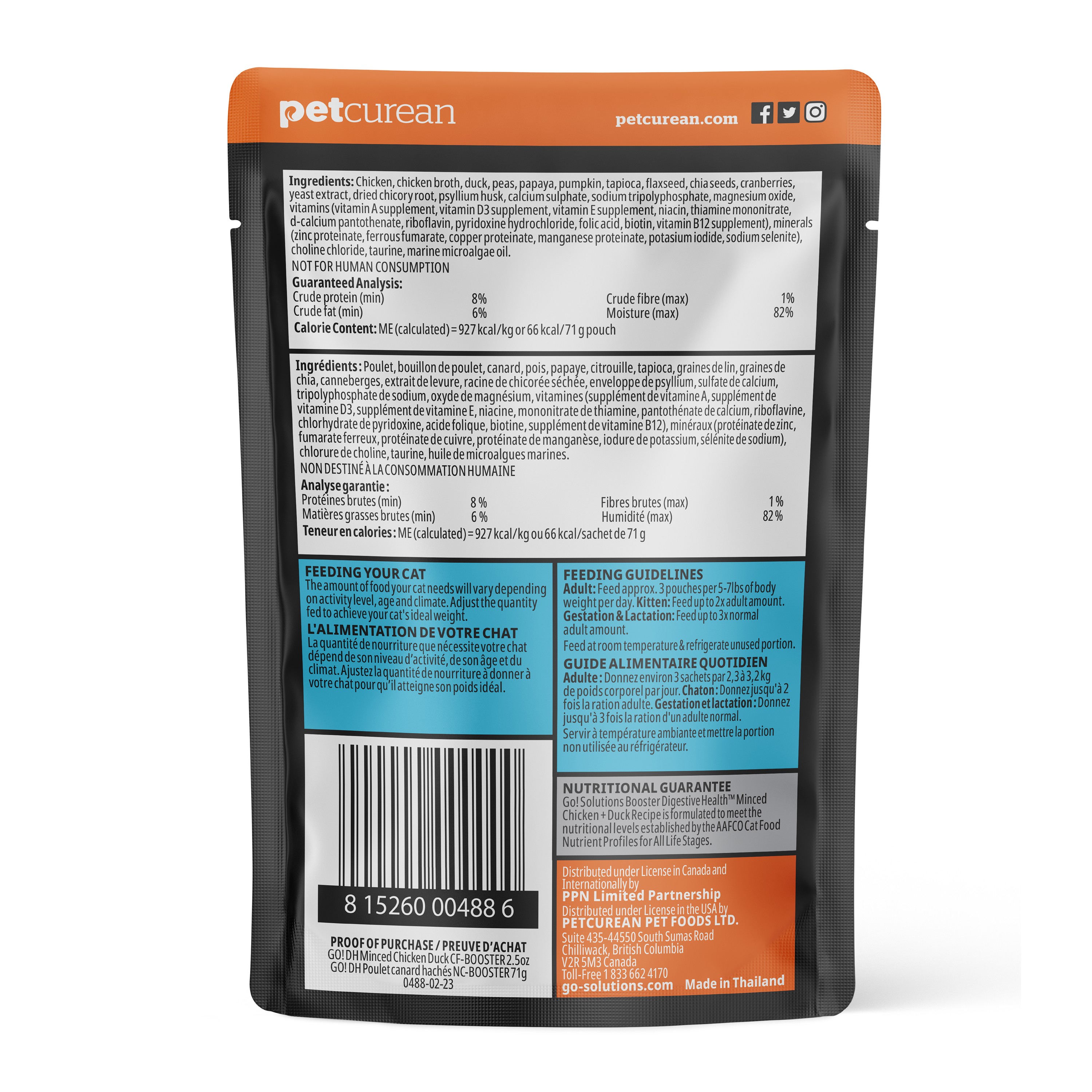 *NEW* GO! SOLUTIONS Booster Digestive Health Minced Chicken + Duck | 24/71g