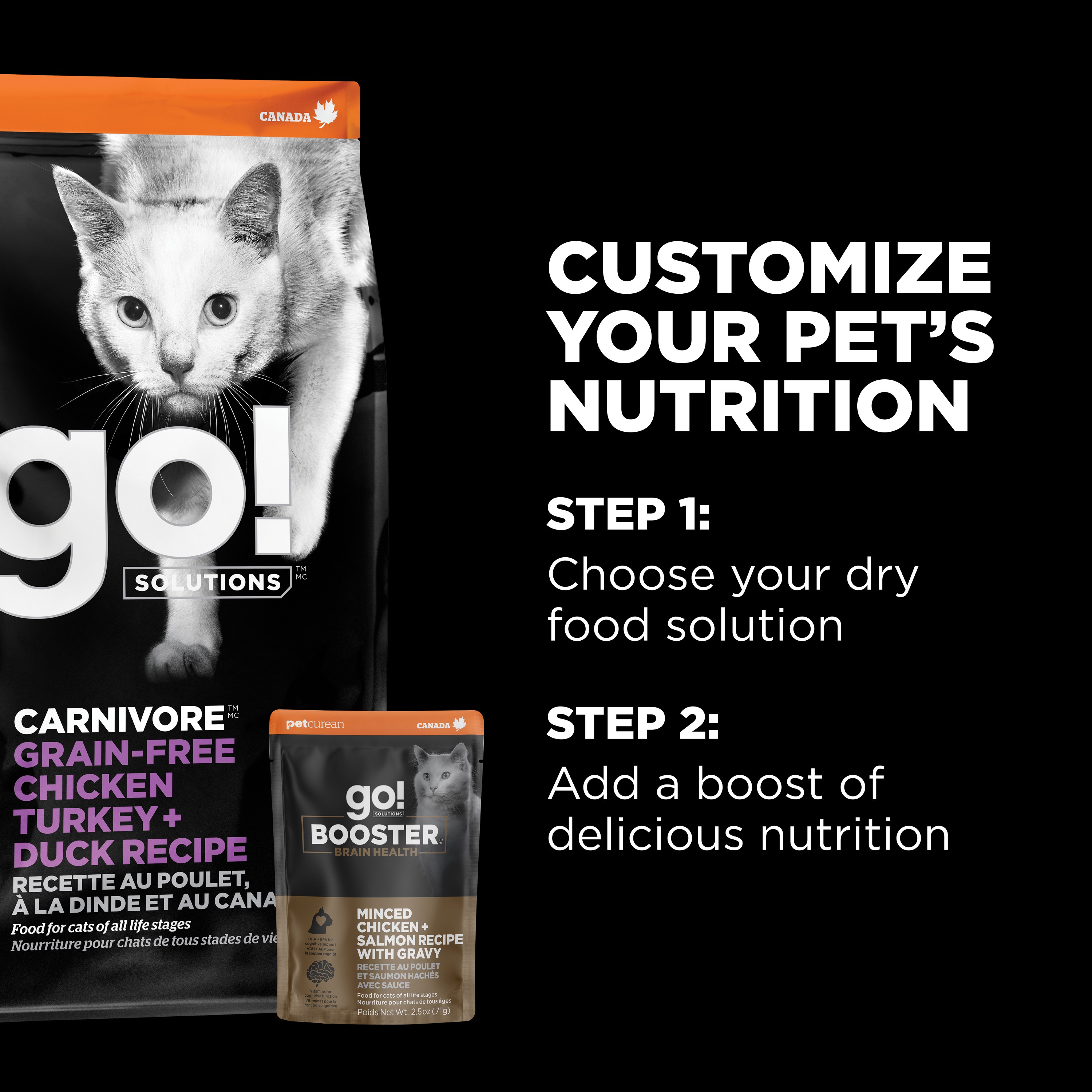*NEW* GO! SOLUTIONS Booster Brain Health Minced Chicken + Salmon | 24/71g