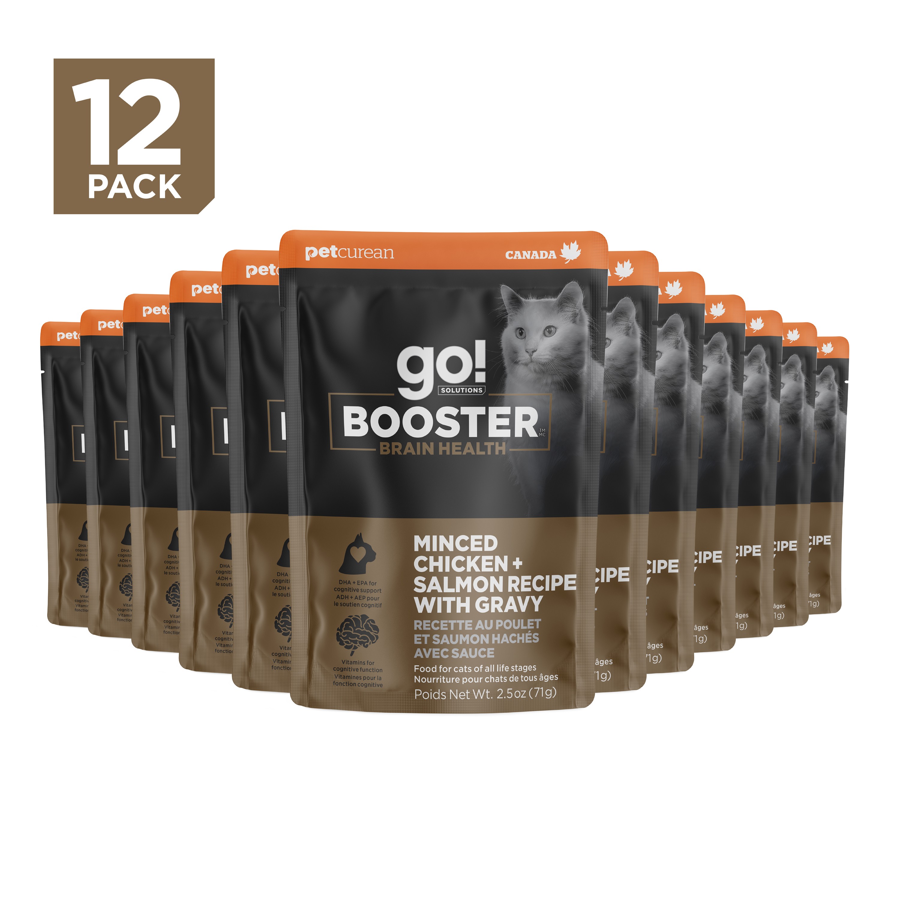 *NEW* GO! SOLUTIONS Booster Brain Health Minced Chicken + Salmon | 24/71g