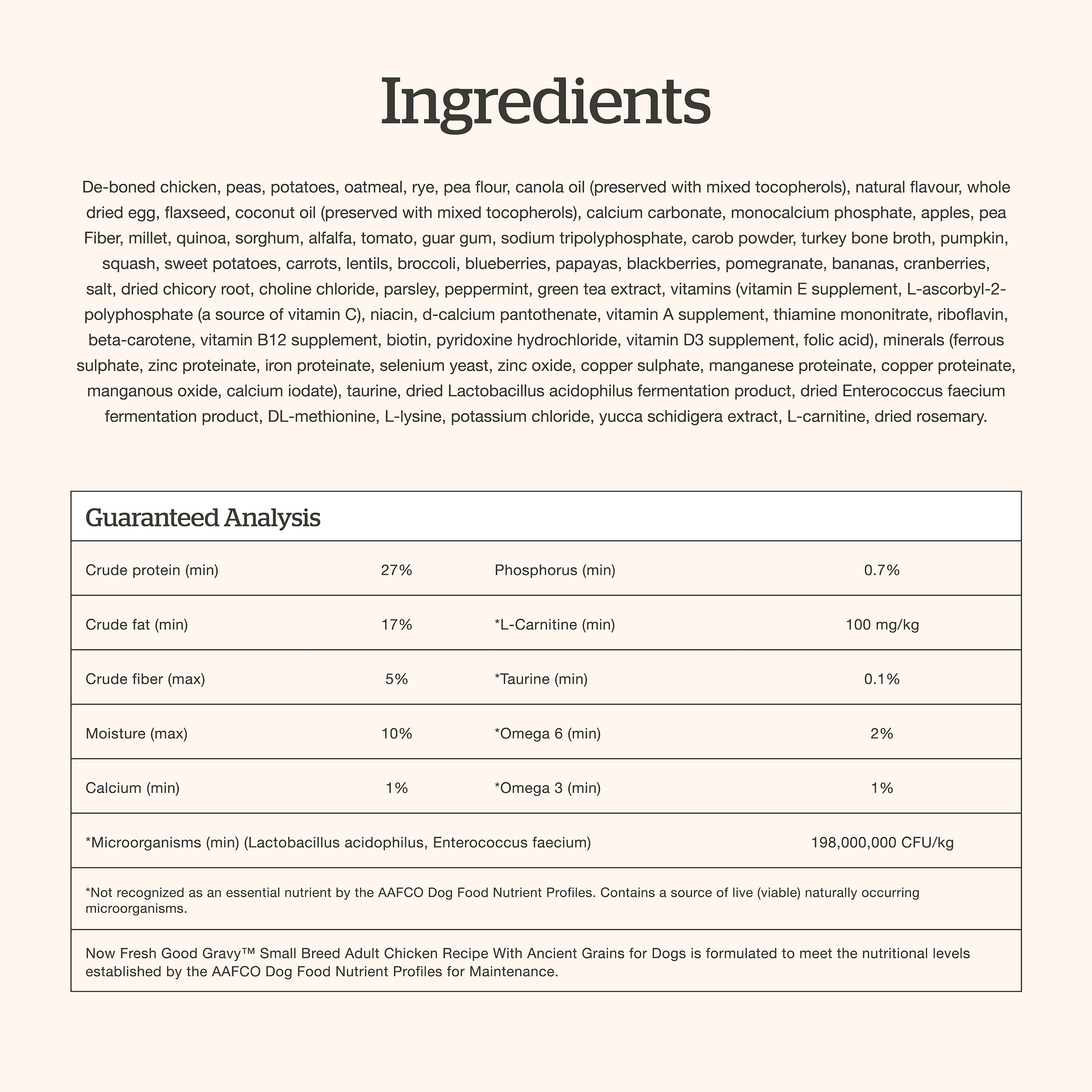 NOW FRESH Good Gravy Small Breed Adult Chicken Recipe with Ancient Grains for dogs | 5.4kg