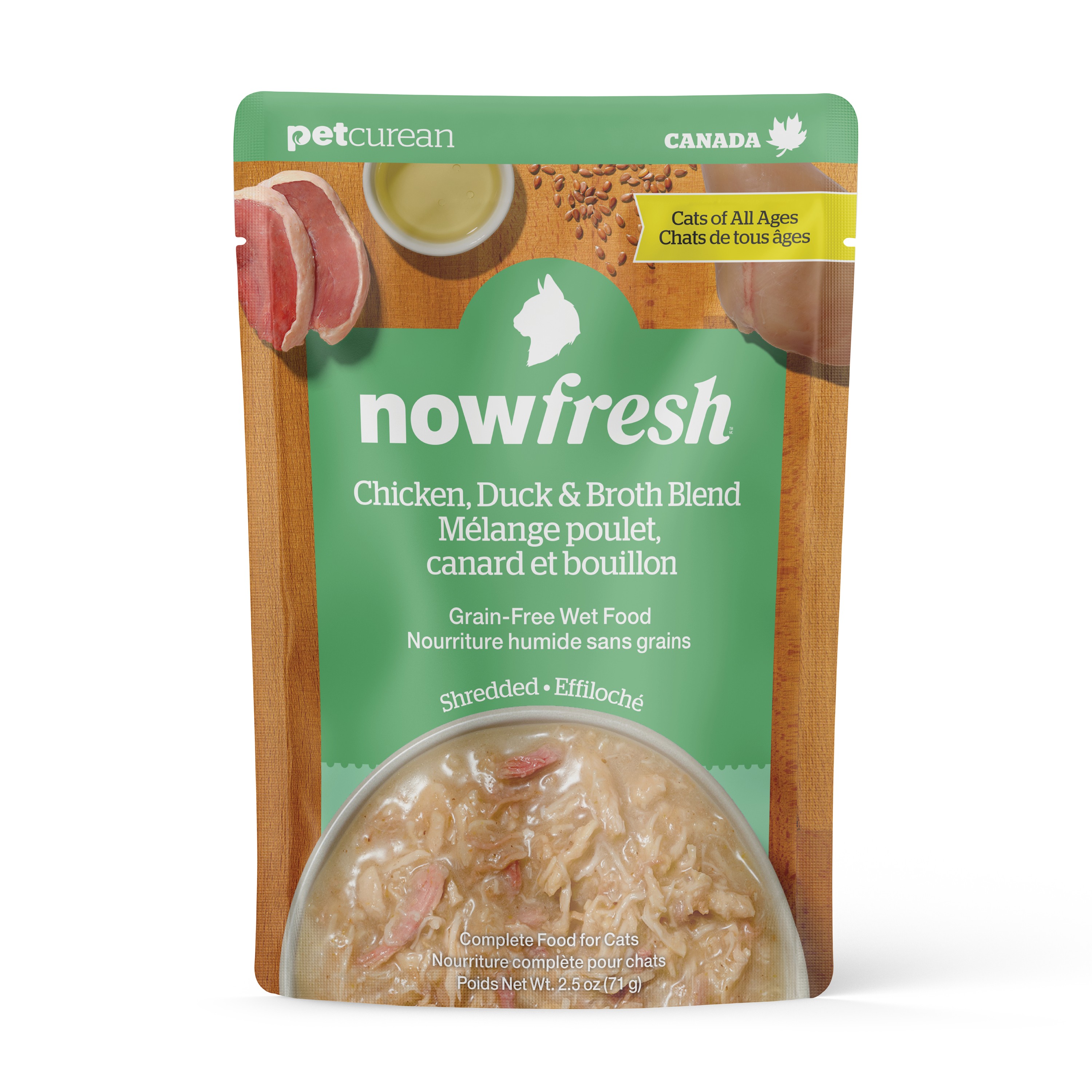 NOW FRESH Shredded Chicken, Duck & Broth Adult CF