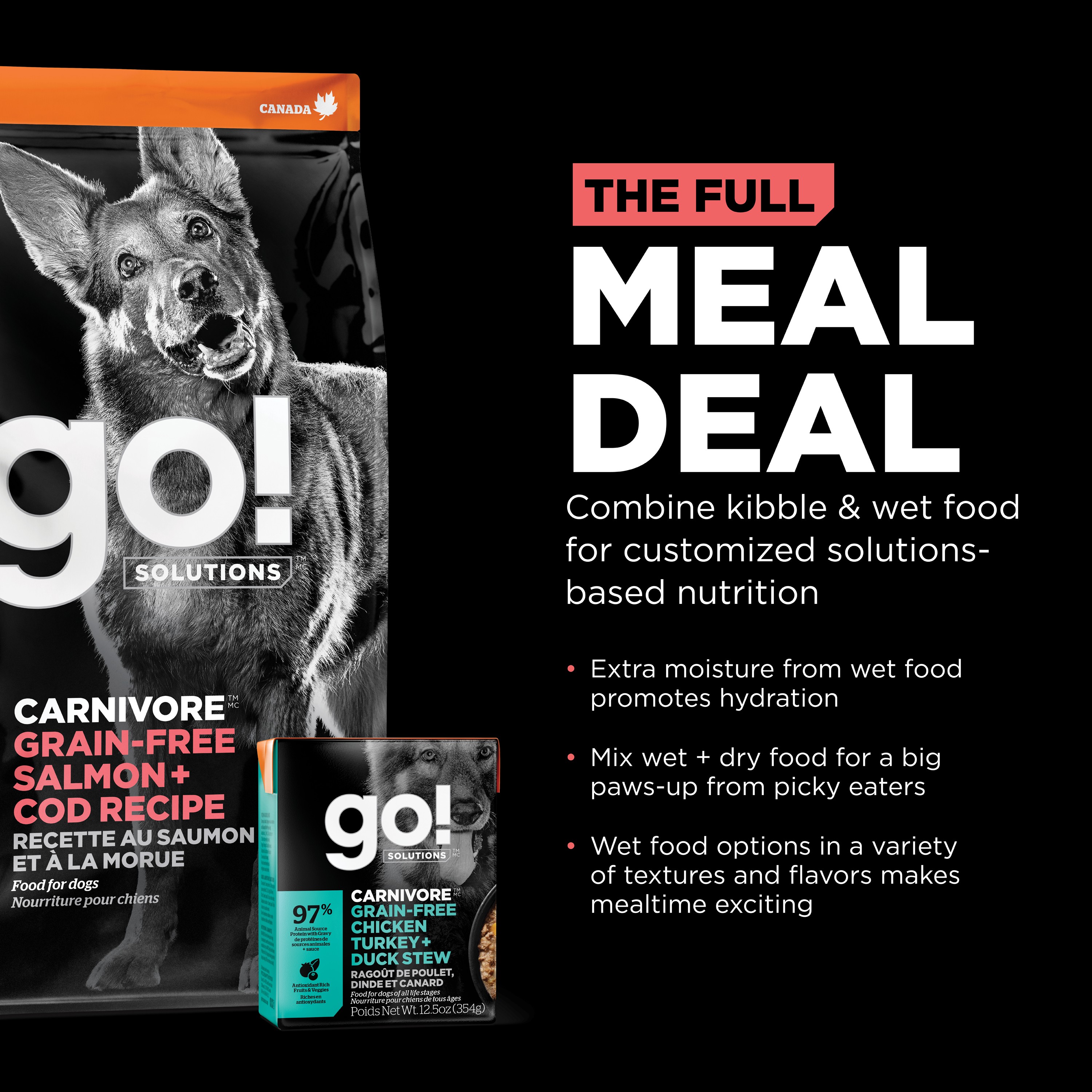 GO! SOLUTIONS CARNIVORE Grain Free Salmon + Cod Recipe | 10kg