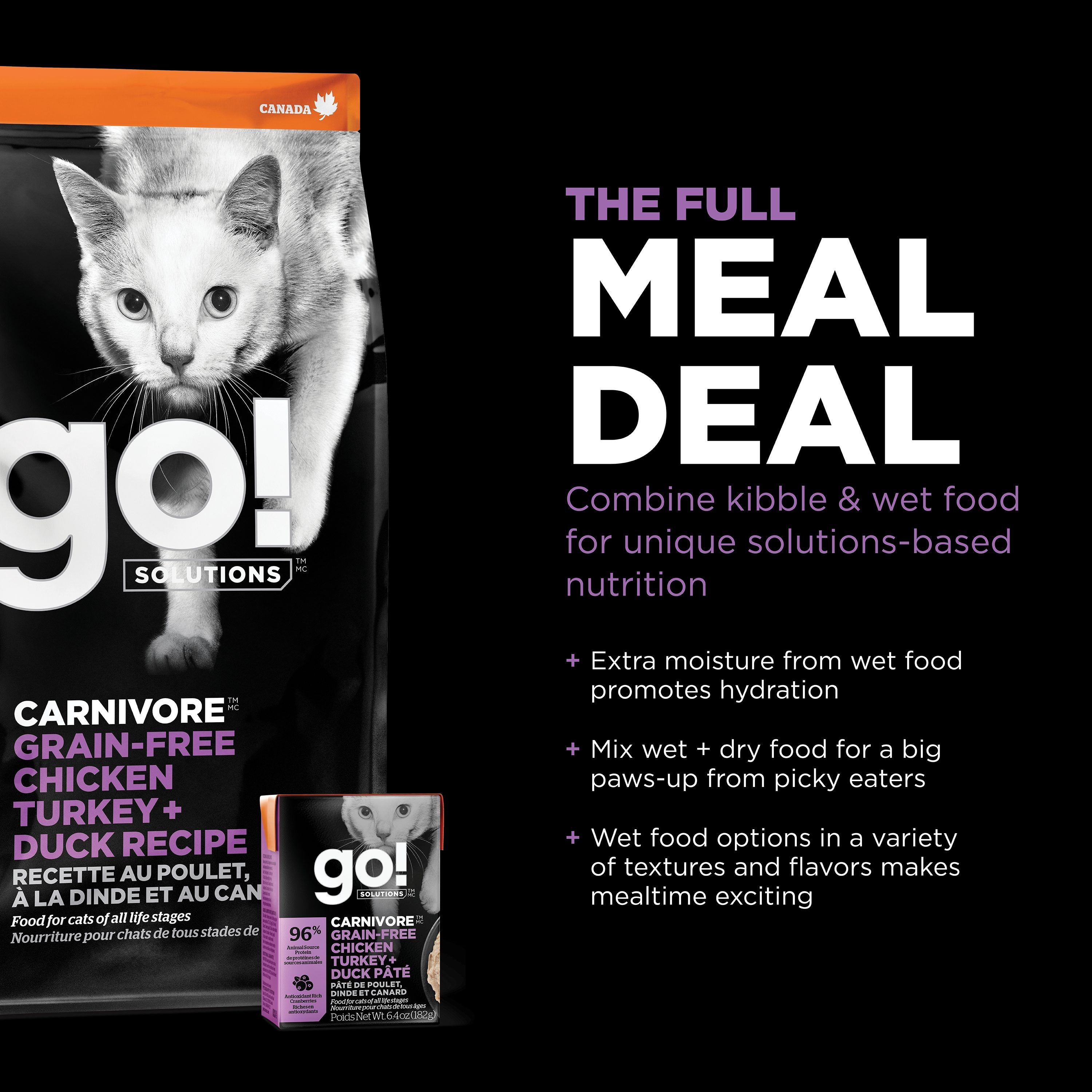 GO! SOLUTIONS CARNIVORE Grain Free Chicken, Turkey + Duck Recipe | 7.26kg