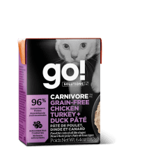 GO! SOLUTIONS CARNIVORE Grain Free Chicken, Turkey + Duck Pâté 