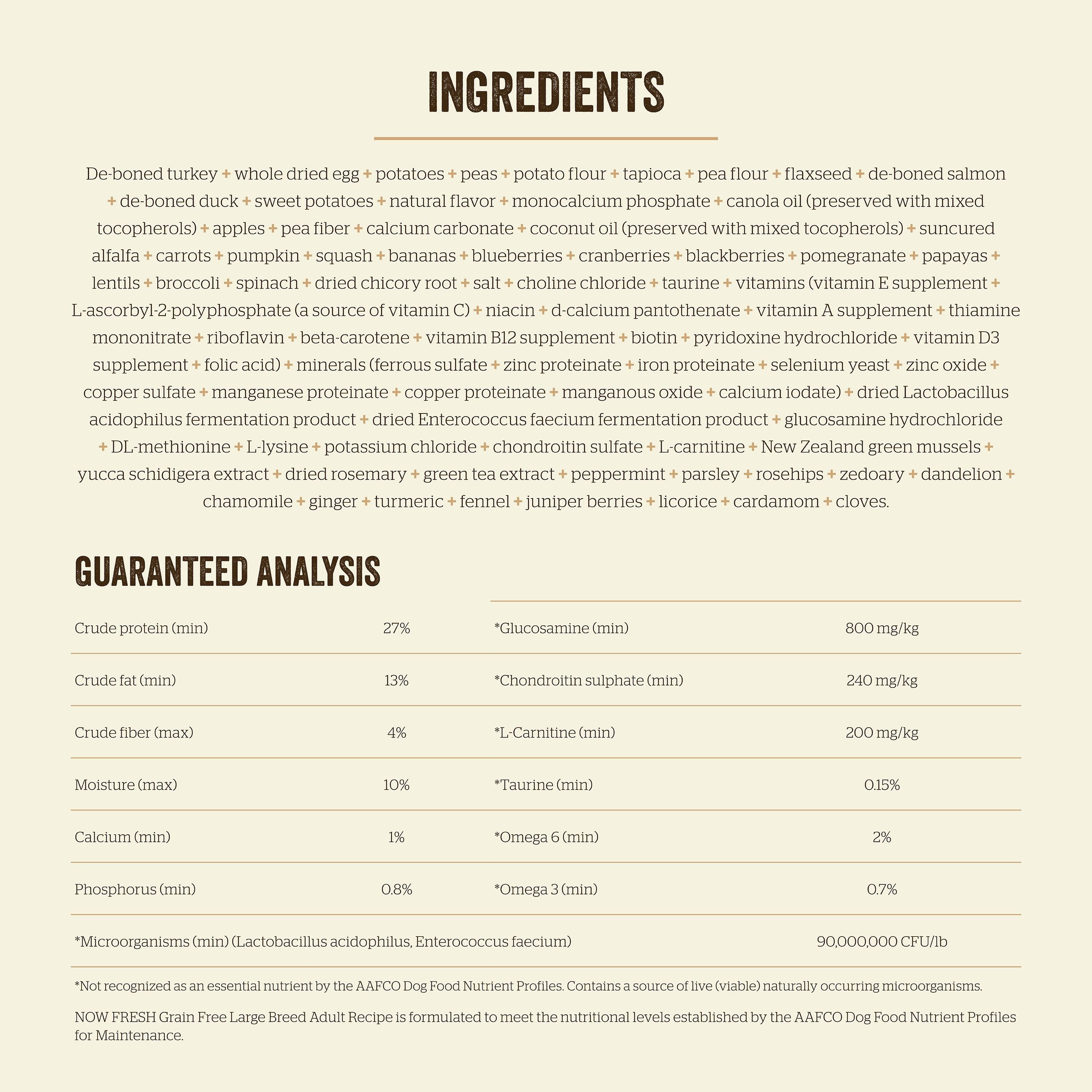 NOW FRESH Turkey, Salmon + Duck Large Breed Adult Recipe | 11.4kg